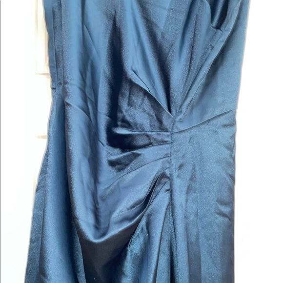 Lulu's Blue Slip Dress with Spaghetti Straps and Slit for Cocktail - Picture 2 of 6